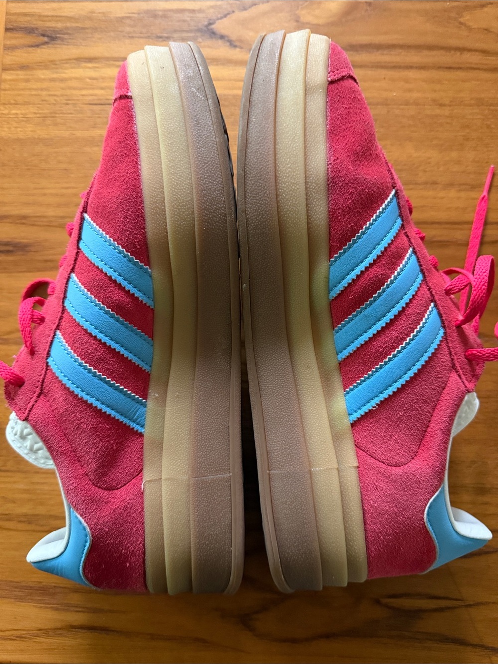 Adidas Women's Gazelle Bold Red/Blue/Gum - Picture 3 of 6